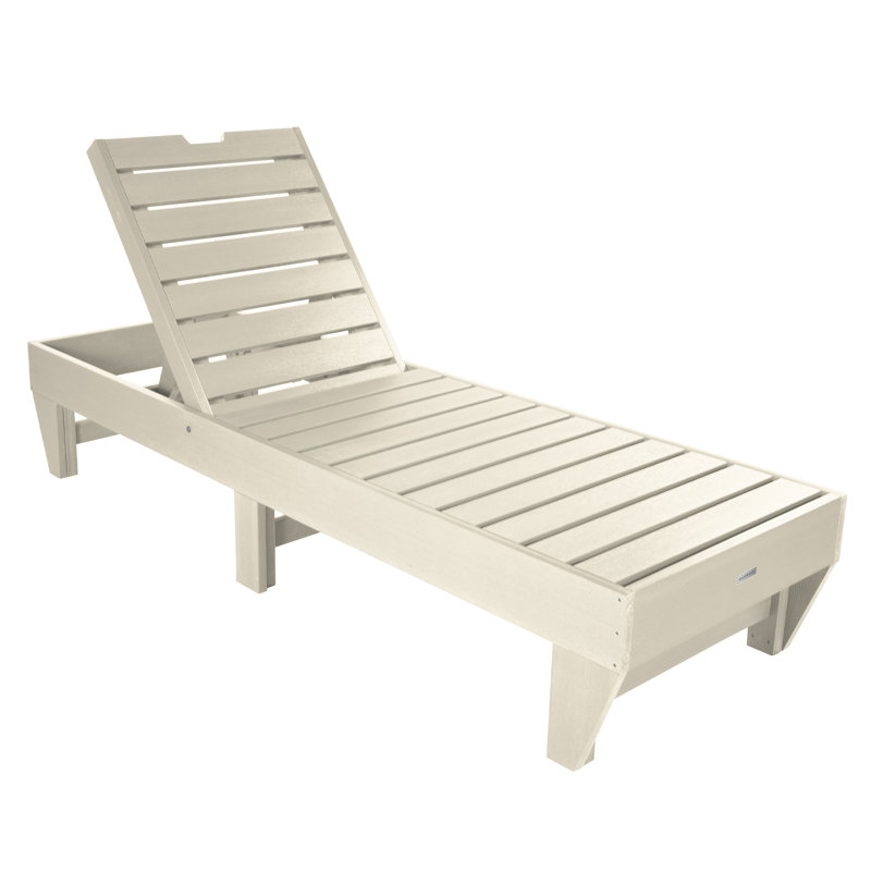 Annette Outdoor Chaise Lounge, White Wash