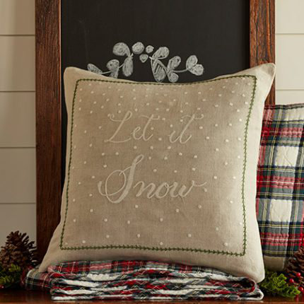 Let it Snow Linen Throw Pillow