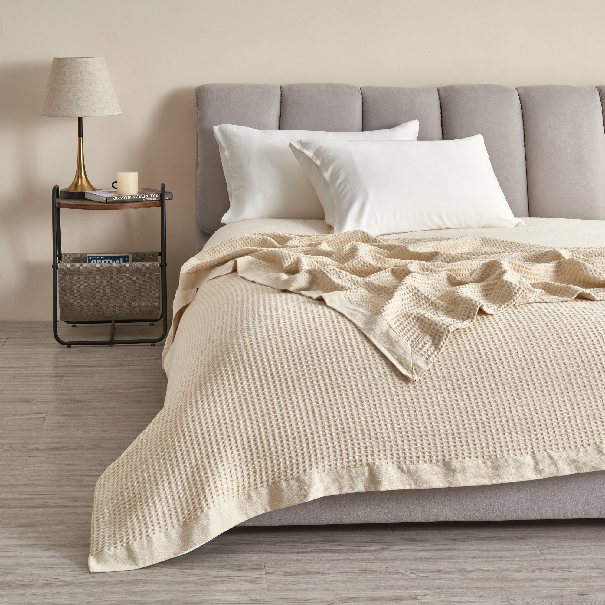 FreshFolds 100% Cotton Waffle Weave Blanket & Reviews | Wayfair
