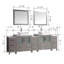 Ensemble de meuble-lavabo autoportant à double cuve 96 "avec plateau en marbre et miroirs assortis Ravenna-27042735
