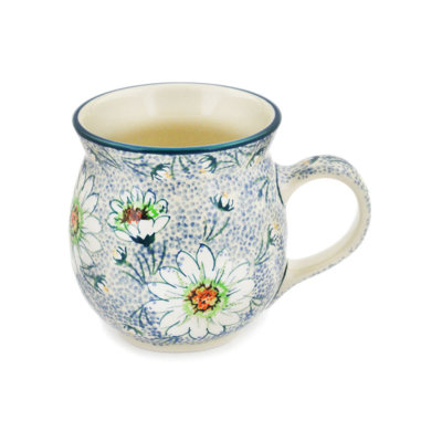 Tasse à bulles en grès poli 16 oz - Sea Of Daisies