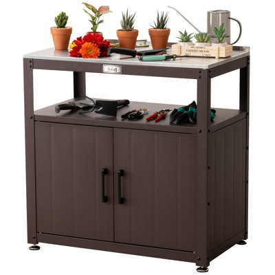 Garden Potting Bench with Storage