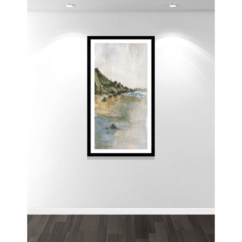 Impression «Tide’s Edge» par Casa Fine Arts, Noir, noir, noir, noir, Reproduction encadrée avec passe-partout