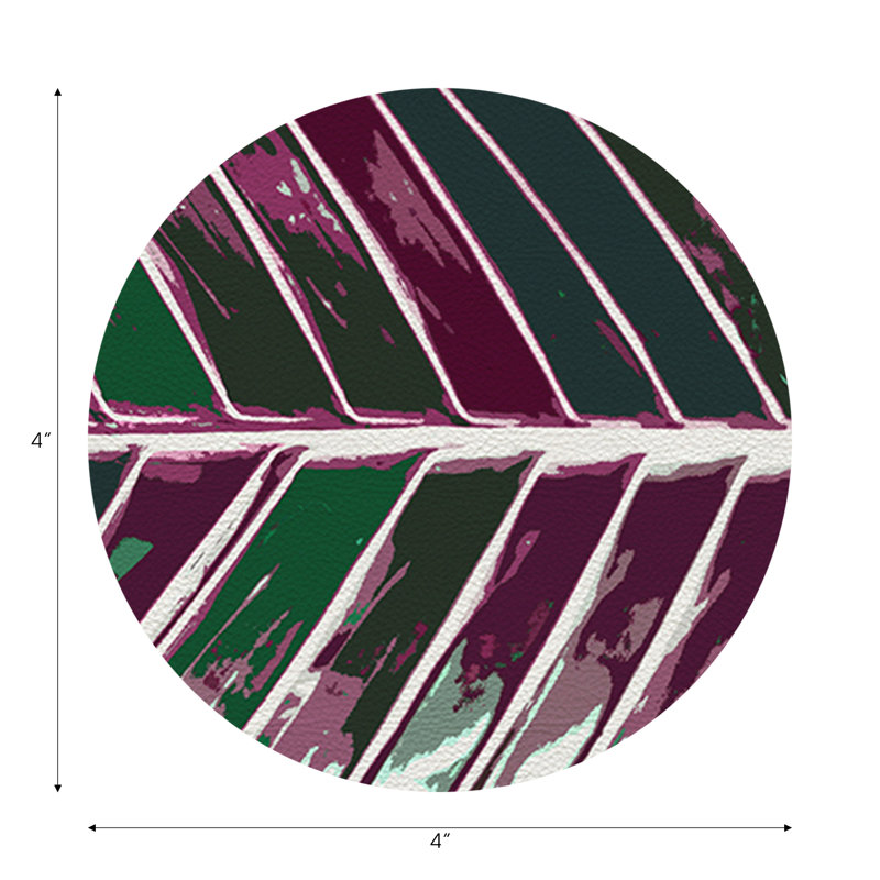 Sous-verres ronds en cuir tropical, Magenta