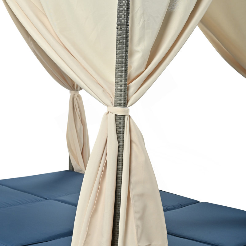 Adjustable Sun Bed With Curtain