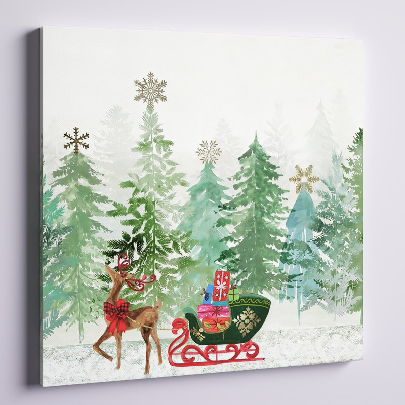Holiday Greetings - reproduction d'art sur toile, Toile tendue, H 36 po x l 36 po x P 1,25 po