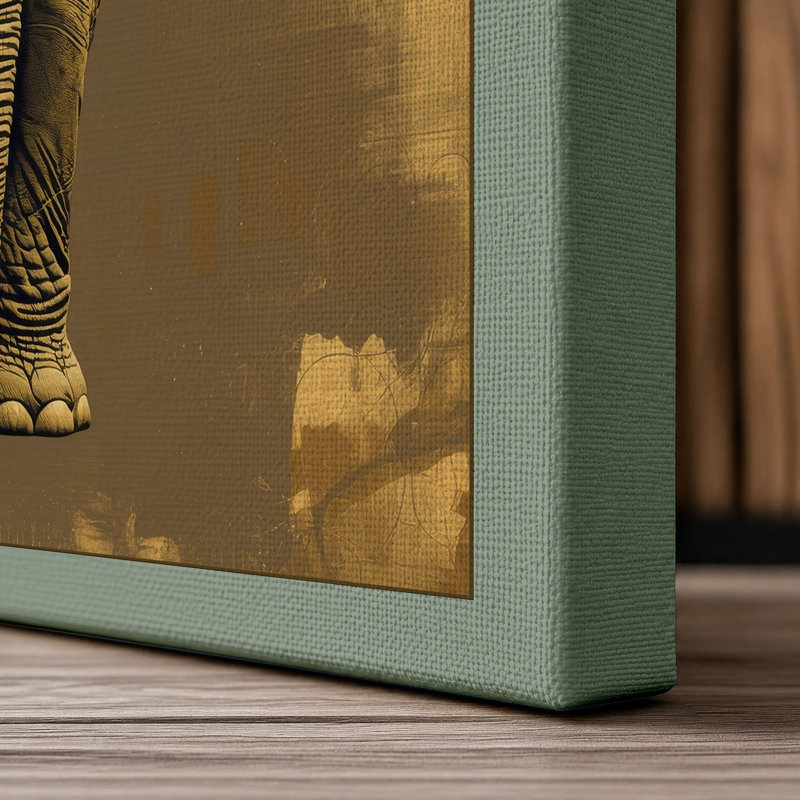 Elephant Portrait Modern - Wrapped Canvas, 30x20 - 76.2 x 50.8 cm, Sage Border