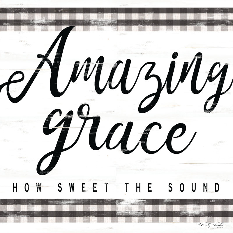 «Amazing Grace» par Cindy Jacobs, art textuel, H 12 po x l 12 po, Non, Toile tendue