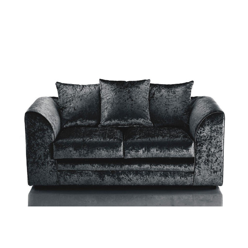 Temple Velvet Sofa, Black, 2