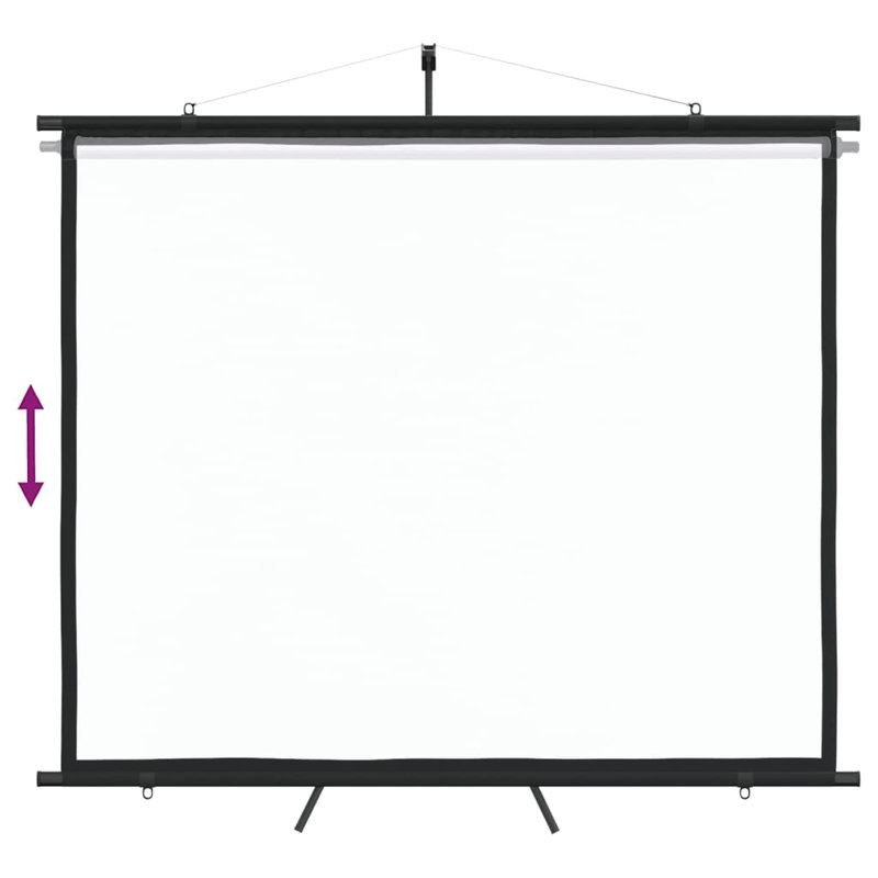 Bolingbrook White Portable Tripod Projector Screen, 63.78" H x 81.89" W