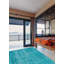 Tapis turquoise à transition de couleur 4 pi 5 po x 7 pi 10 po