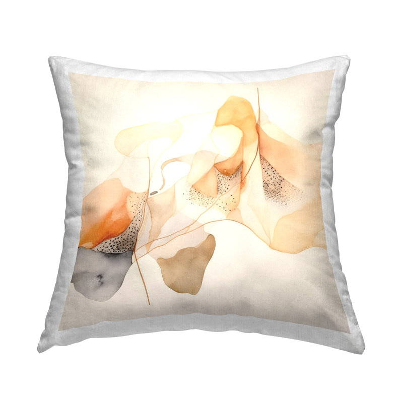 Blush Fluid Abstraction Decorative Printed Throw Pillow Design by Irena Orlov