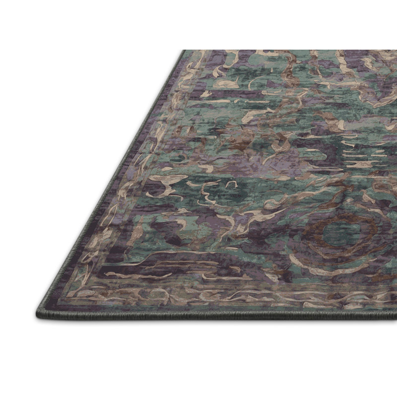 Tapis gris soyeux et moelleux, Rectangle 7 pi x 10 pi