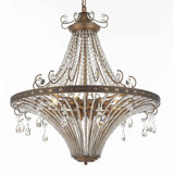 Burchfield 12 - Light Dimmable Wagon Wheel Chandelier