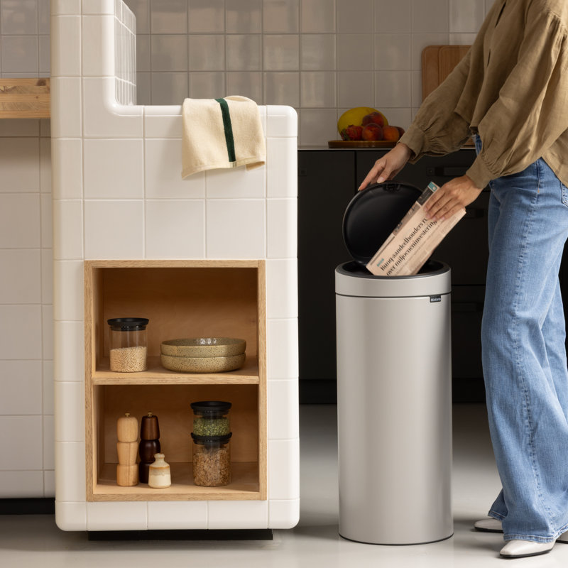 Brabantia 30 Litre Touch Bin, Soft Grey