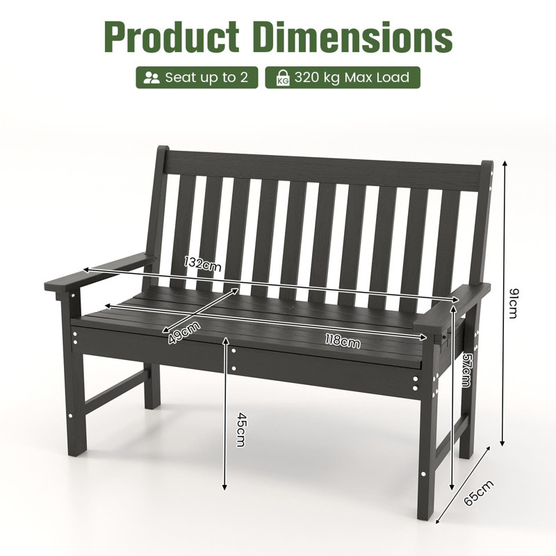 Outdoor Bench, Black