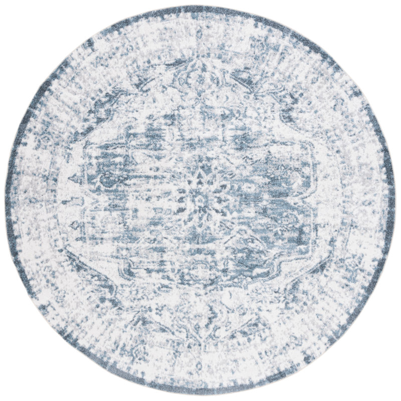 Calsbeck Performance Machine Washable Oriental Rug, Round 6'7"