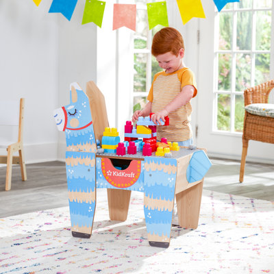 Llama Pinata Building Bricks Wooden Table with 50 Blocks by KidKraft