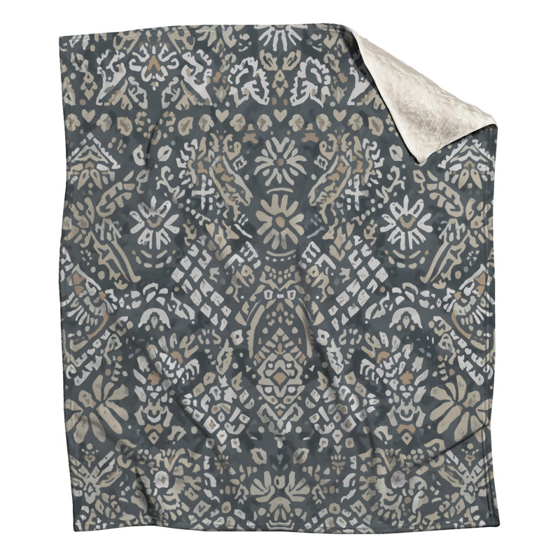 Detailed Damask Pattern Blankets, 50in W x 60in H