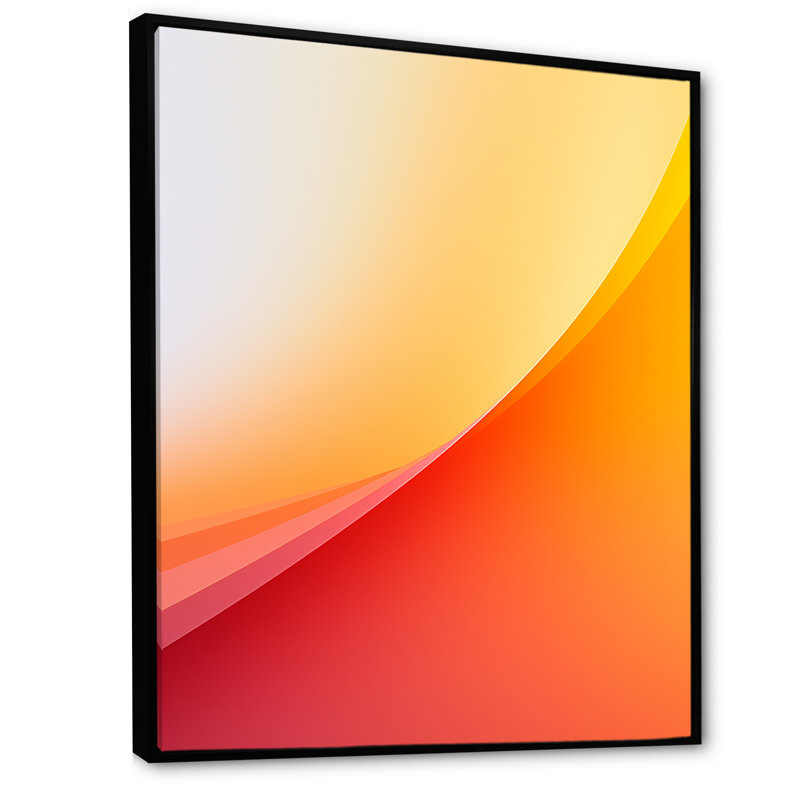 Orange Spectral Slice I - formes abstraites, impressions d'art mural, H 32 po x l 16 po x P 1 po, Cadre flottant noir