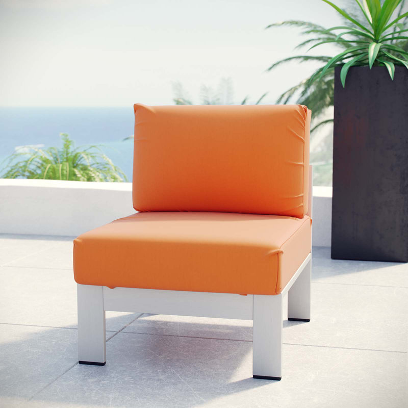 Shore Patio Chair with Cushions, Orange