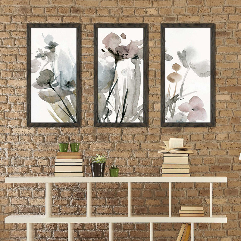 «Dicate Blooms I» par Carol Robinson - Reproduction de cadre photo multi-pièces, L 40,5 po x H 25,5 po x P 1 po