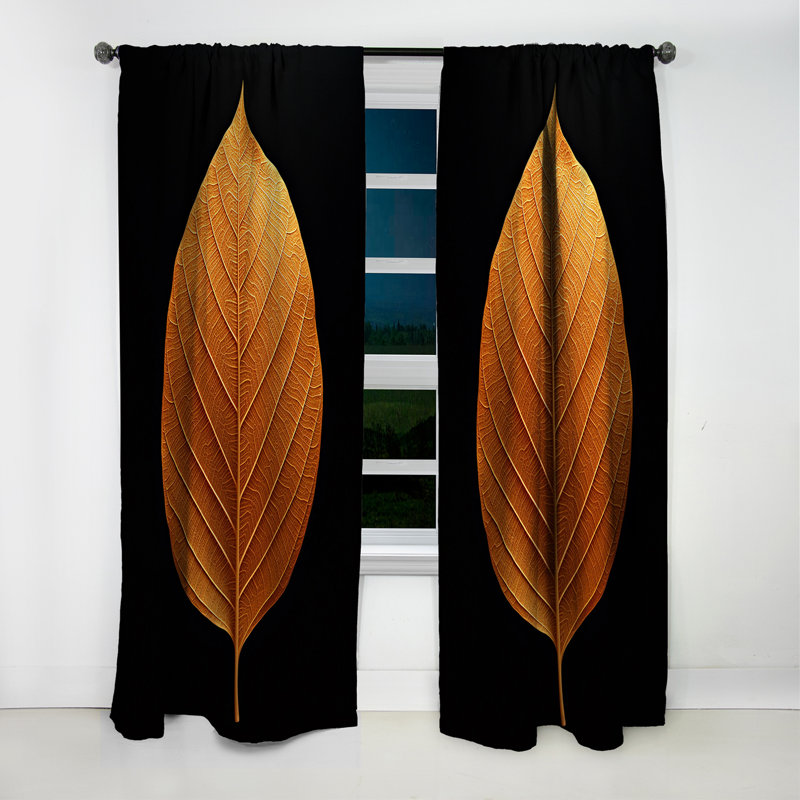 Rideau occultant en velours à motif floral et feuilles Vanourgen - 1 panneaux, L 52 po x L 120 po