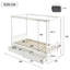 White & Green Wooden Bed 3FT 90x190cm with Curtains & 2 Drawers for Kids & Teens