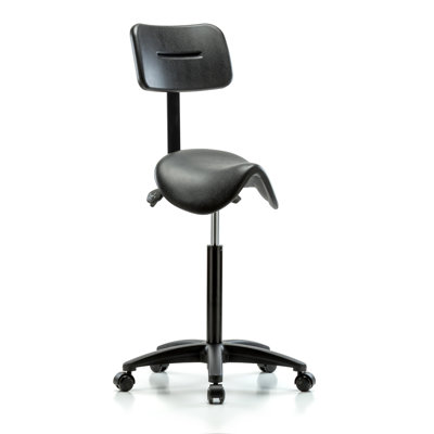 Backed Adjustable Backrest Adjustable Height Ergonomic Industrial Stool with Removable Casters/Wheels