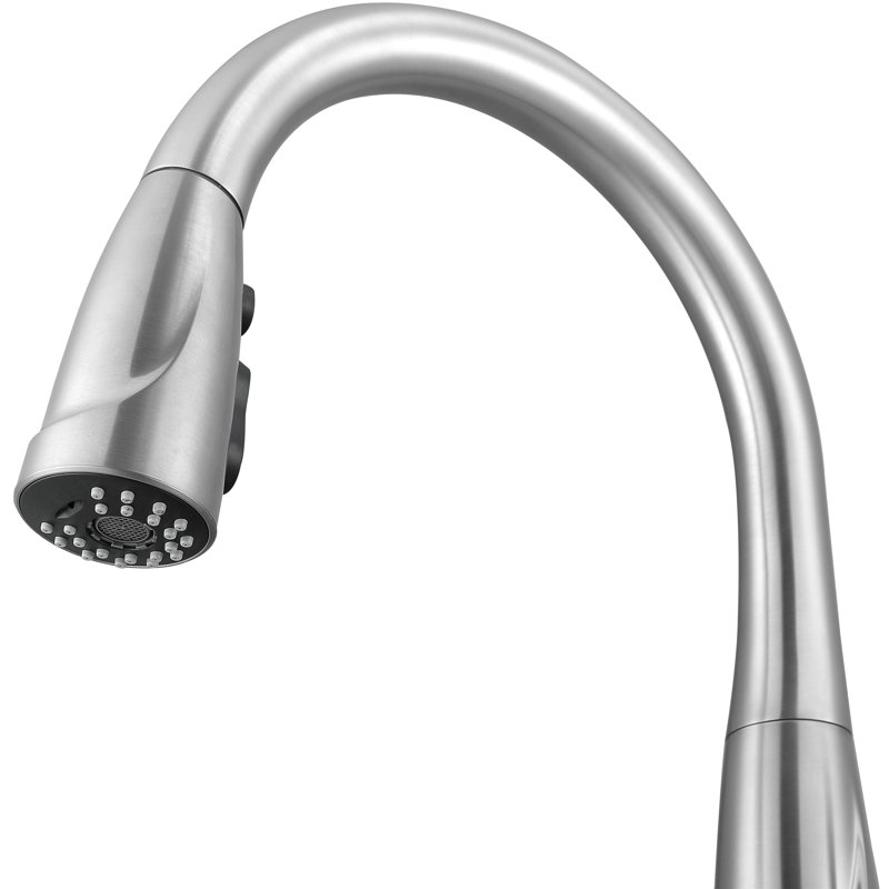 Brushed Nickel Pull-Down Kitchen Faucet with Single Handle