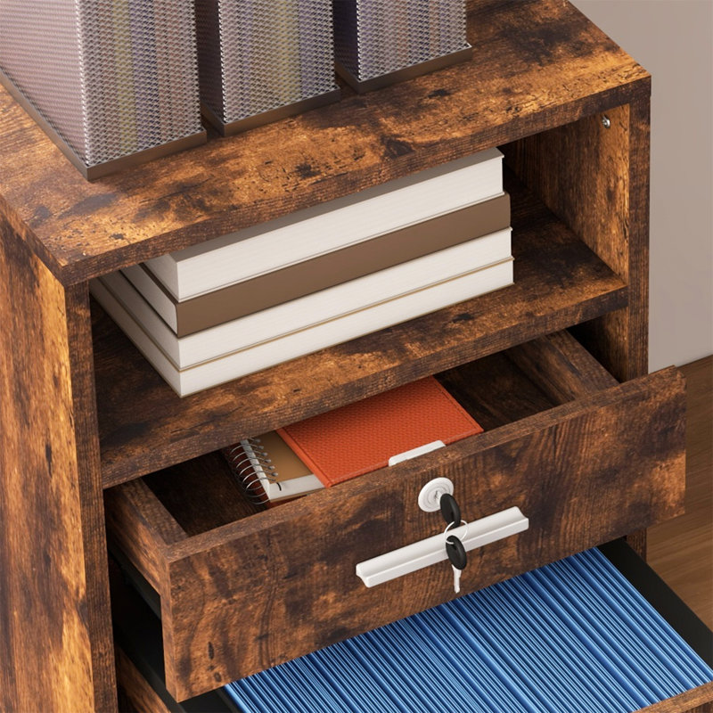 Olortegui 2 Drawer Filing Cabinet, Brown