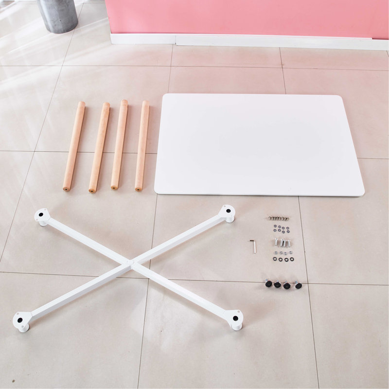 Table de salle à manger extensible Avanna, Marbre blanc, Doré