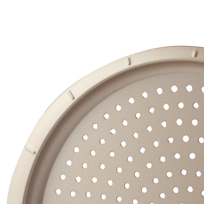 BergHOFF 12.5" Brass Non-stick Carbon Steel Perforated Pizza Pan