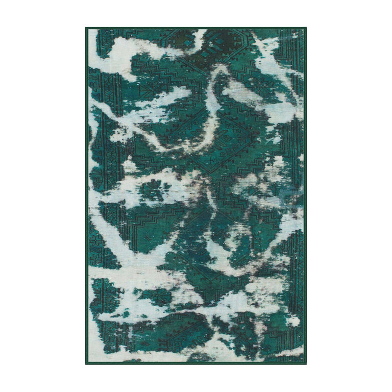 Tapis décoratif multicolore à motif abstrait, Rectangle de 5 pi x 8 pi