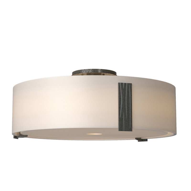 Impressions 3 - Light Semi Flush Mount, Natural Iron, 7.2" H x 18.4" W x 18.4" D
