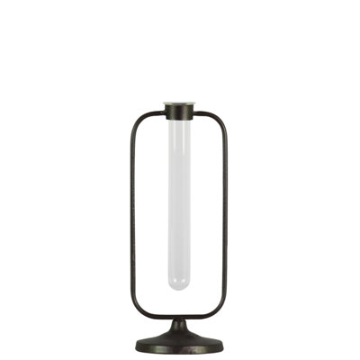 Vase de table en métal noir