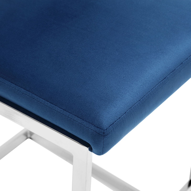 26” Upholstered Counter Height Bar Stool, Blue