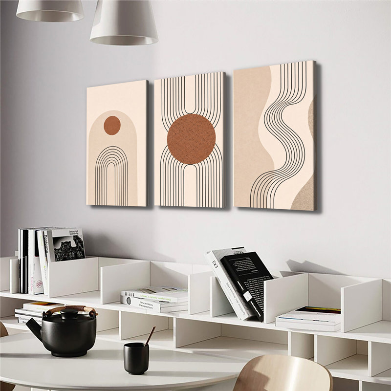 Art mural bohème abstrait boho abstrait, H 30 po x l 60 po x P 1 po