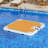 AMERLIFE Inflatable Floating Dock, Non-Slip EVA Air Dock Platform Floating Island Raft with Rope Ladder and Water Zone for Pool Lake Beach Ocean (7*7FT)
