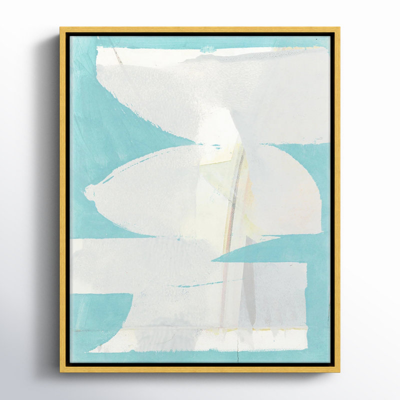 Caretha Carve I - Floater Frame Print on Canvas, Gold , 21.5" H x 17.5" W x 2" D