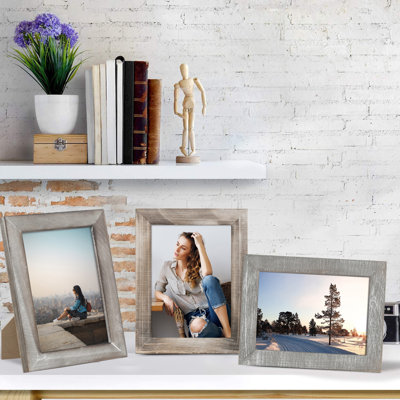 Gray Wood Matte Picture Frame - Set of 3