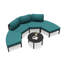 Ensemble de conversation avec canapé de patio en aluminium 5 pièces avec table-130667115