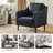 Almetia Vegan Leather Armchair with Solid Wood Legs-1275716214