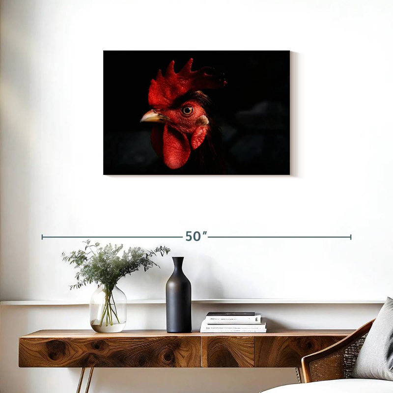 Crowle Rooster Head Up Close, 20" H x 30" W