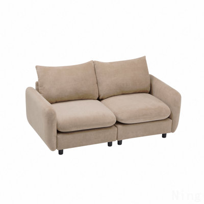 69 In. 2-Seats Modular Sectional Velvet Sofa Corner Chair Sofa Couch, Nomad