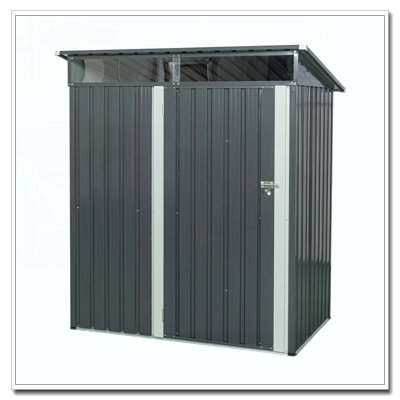 Abri de rangement extérieur en métal transparent 5 pi x 3 pi noir