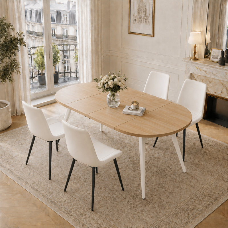 Folding Dining Table And Chairs, White, White, Yellow
