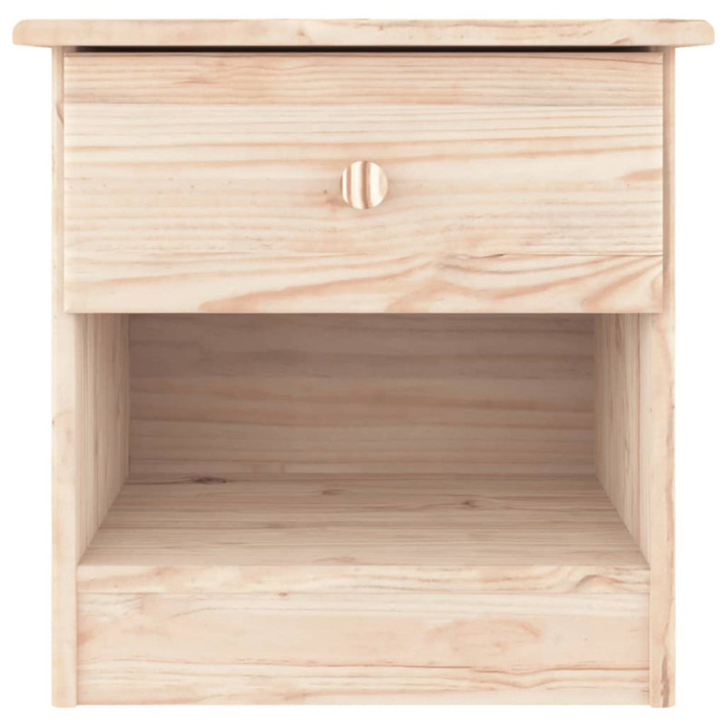Artemidoros 16.1'' W Solid Wood Nightstand, Natural