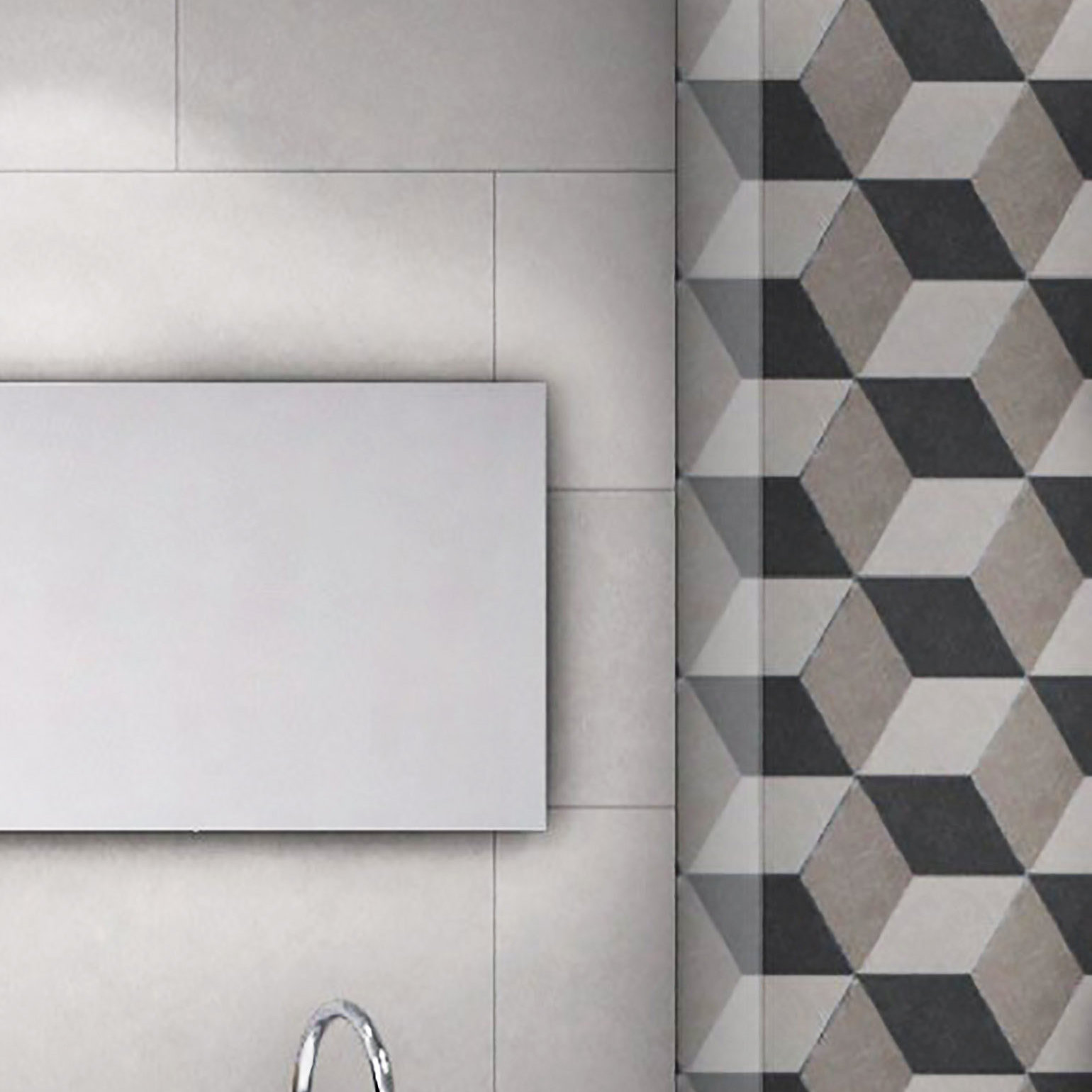 Traffic Hex 8.6" x 9.9" Porcelain Patterned Tile