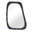 Elegant Black Resin Mirror with Brass Inlay, 36" x 21", Luxurious Wooden Wall Decor for Modern Home